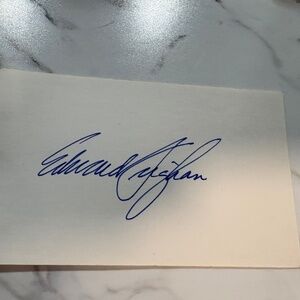 Ed Feighan — Autograph Signed Index Card — U.S. House of Representatives — Ohio